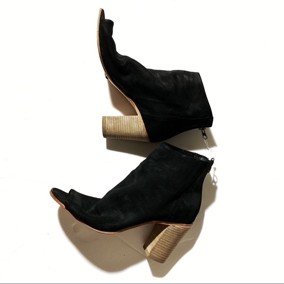Free People Shoes - Free People open toe suede ankle boots black